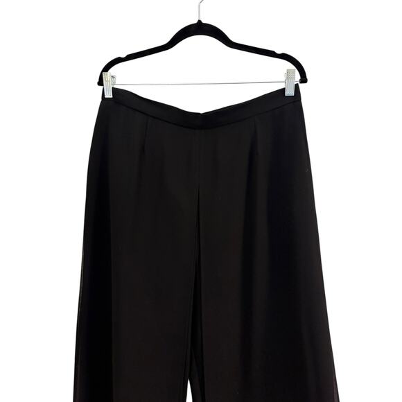 Joseph Ribkoff Classic Chiffon Overlay Black Flowy Pants Festive Holiday Party - Picture 4 of 11